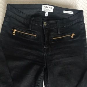 Frame Black Denim with gold accents